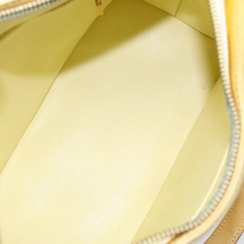 LOUIS VUITTON Monogram Vernis Houston Hand Bag Lime Yellow LV Auth - Picture 13 of 16